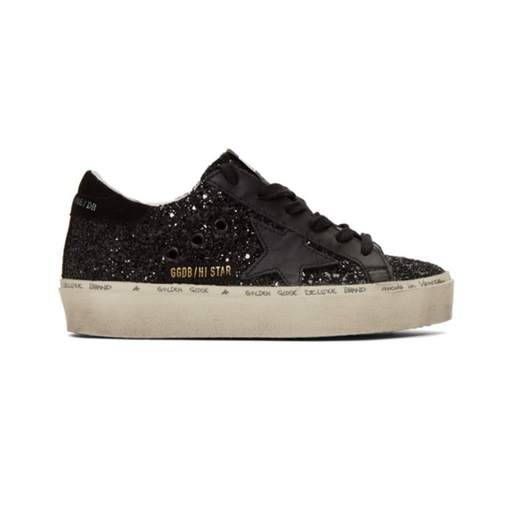 Golden Goose Shoes - golden goose black glitter Hi Star Sneakers,